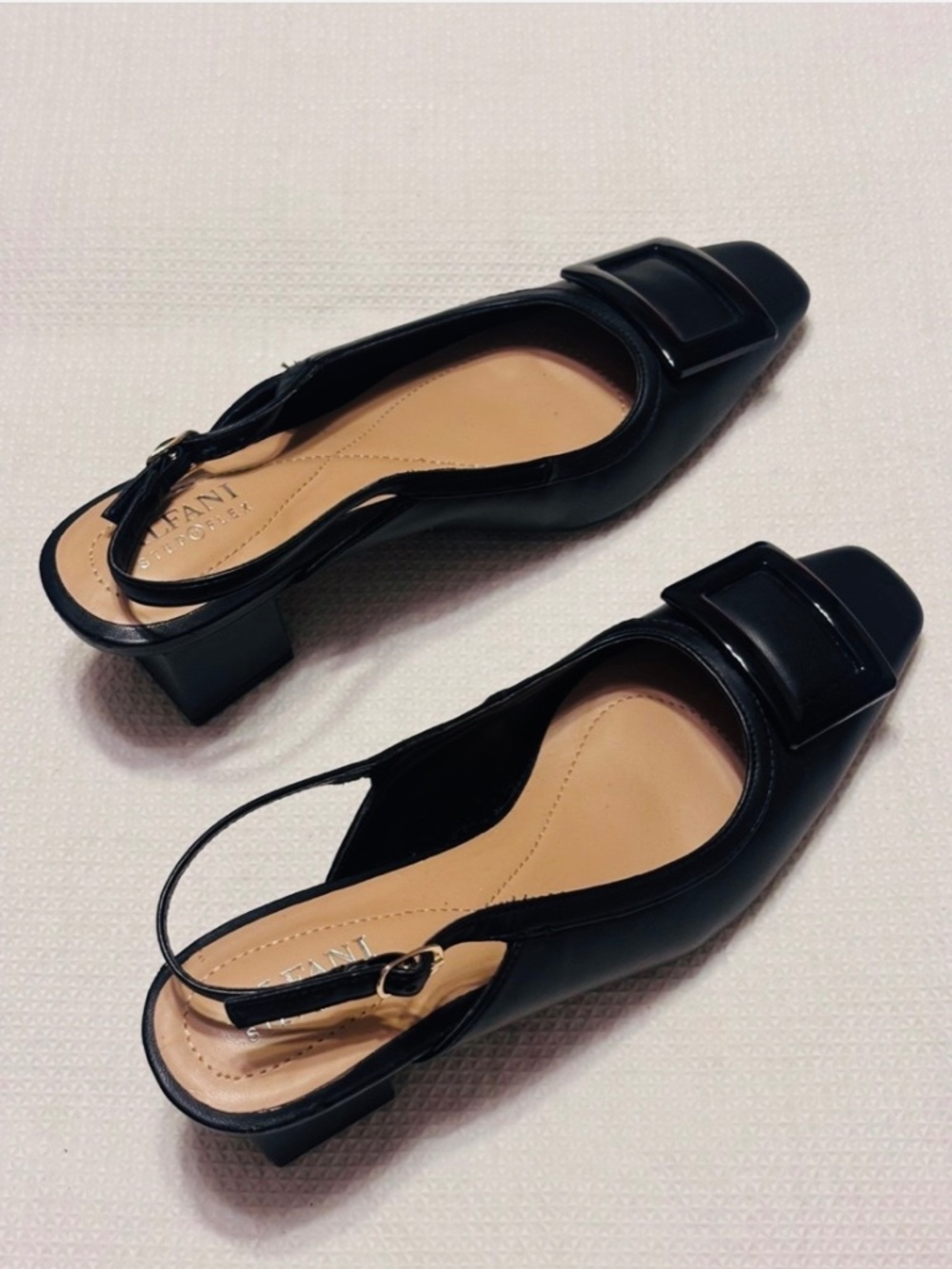 Alfani Steps & Flex Black Slingback Shoes Close Toes Size 6.5
